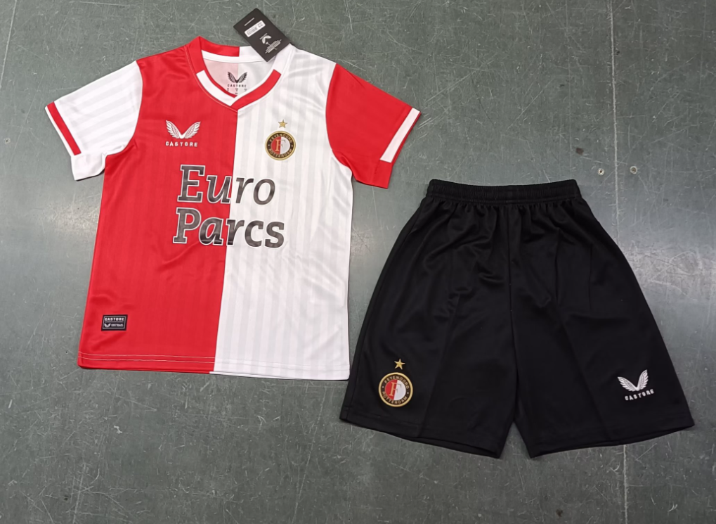 23/24 Feyenoord Rotterdam Home Football Shirt Kids Size Suit-mysite Custom Football Kit- Nextkits