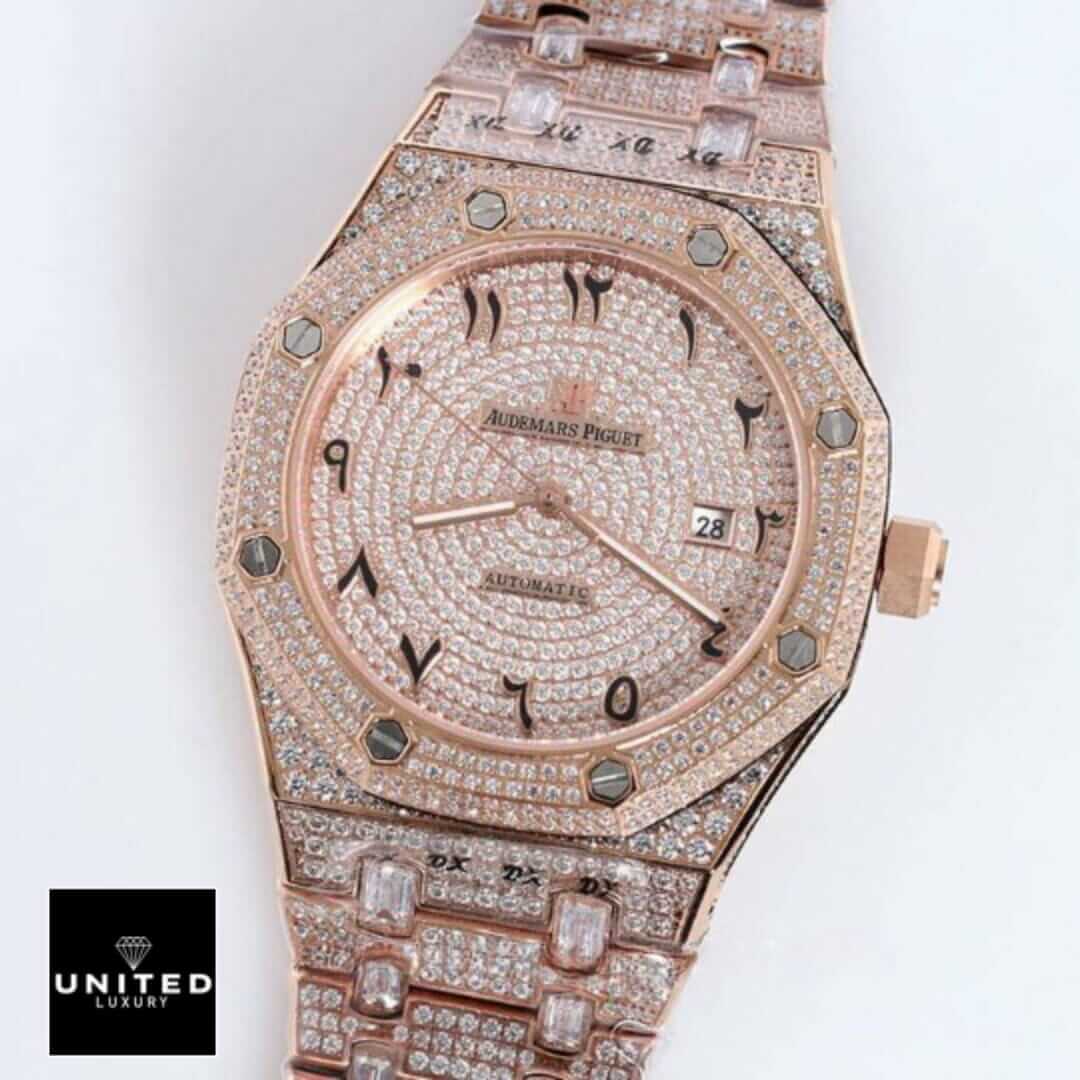 Audemars Piguet Royal Oak AP160SF296 "Iced Out Rose Gold" Top Grade Replica Yeni Proje 32