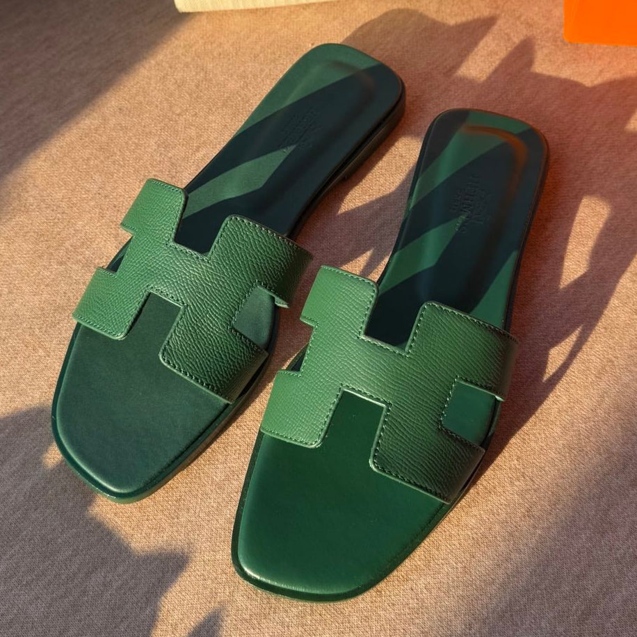0RAN SANDALS IN HUNTER GREEN CALFSKIN、mysite、Cacoeks