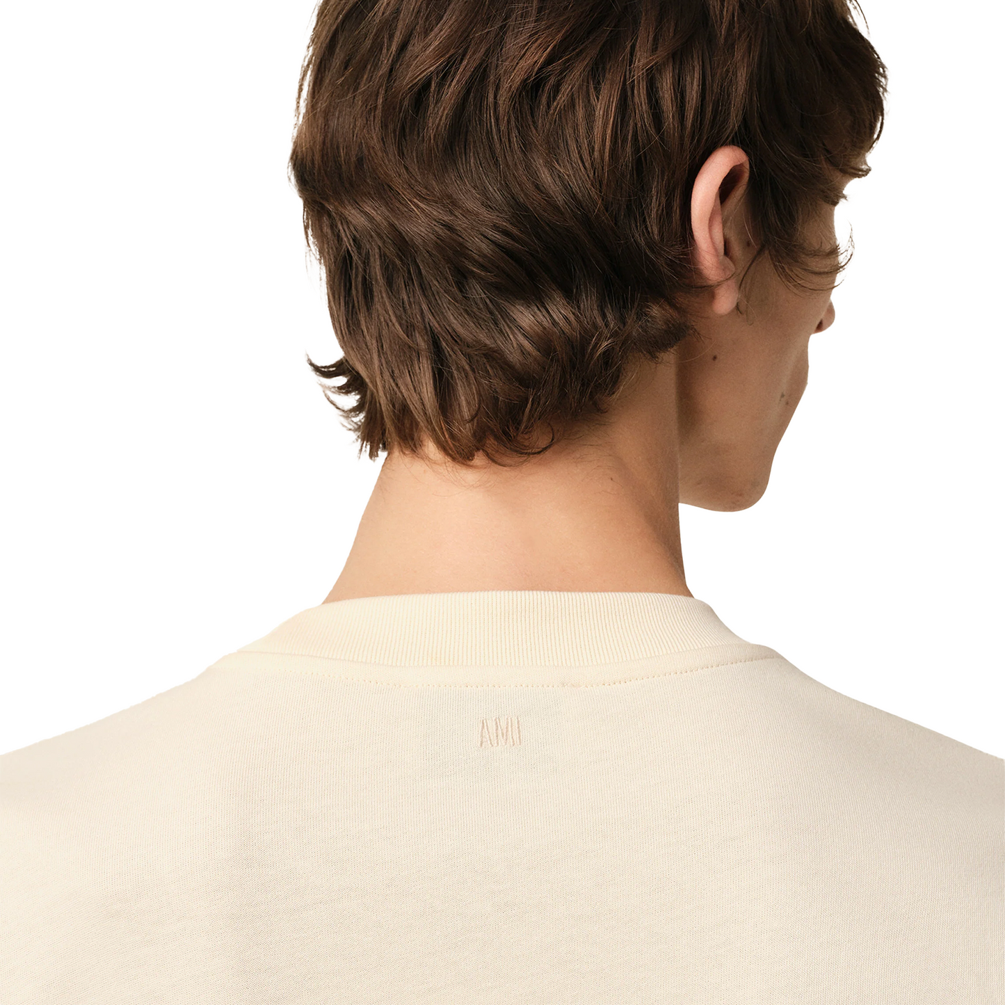 Ami Paris Knitted Patch Boxy Fit Tee ‘Beige’、mysite、Cacoeks