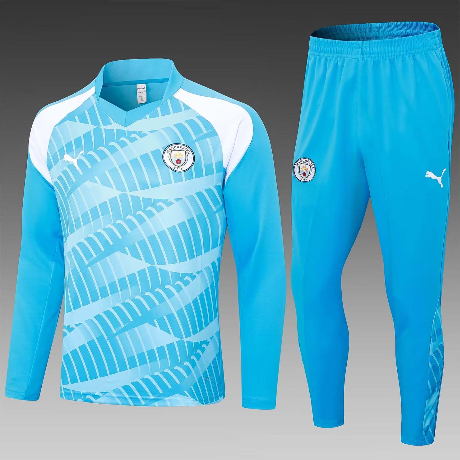 2023/2024 Manchester City Half-Pull Training Suit blue Football Shirt 1:1 Thai Quality Set:football jersey mysite: unitedjerseyfootball 邓江浪:football