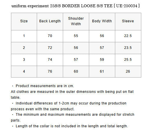 uniform experiment 25S/S BORDER LOOSE S/S TEE  UE-250034 