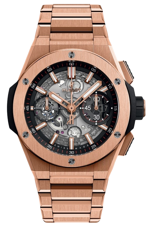 Hublot Big Bang Ref. 451.OX.1180.OX Super Clone Watch – King Gold Black Skeleton Dial Rubber Strap Fake Replica