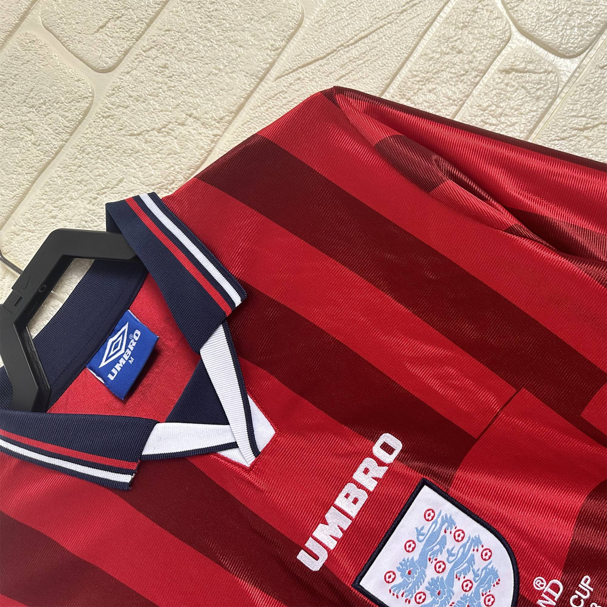 Higojerseys-Retro England 1998 Away Long Sleeve Jersey