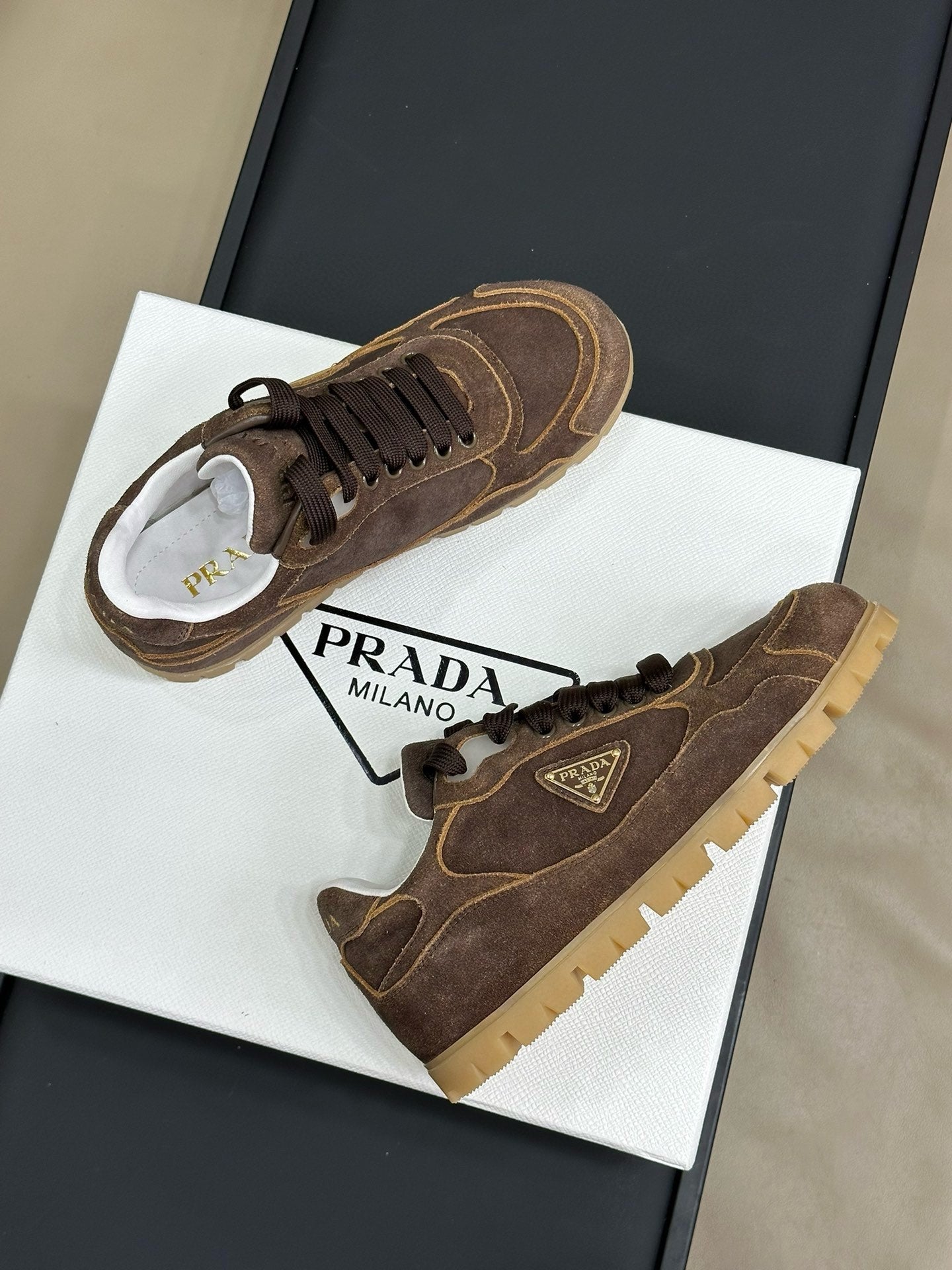 PRA TRAIL FADED SUEDE SNEAKERS BROWN、mysite、Cacoeks
