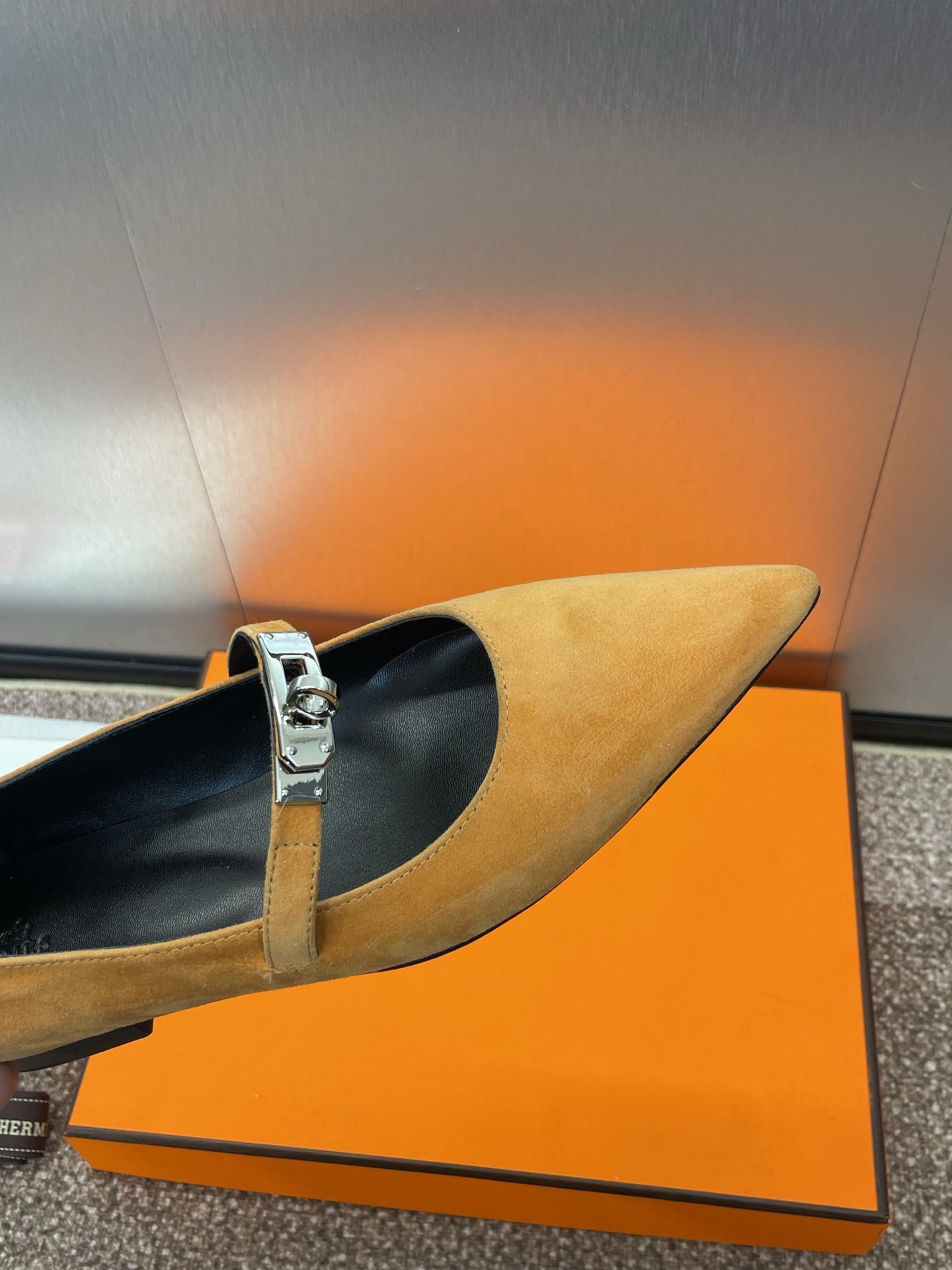 KIARA FLAT PUMP IN BRONZE BROWN SUEDE、mysite、Cacoeks