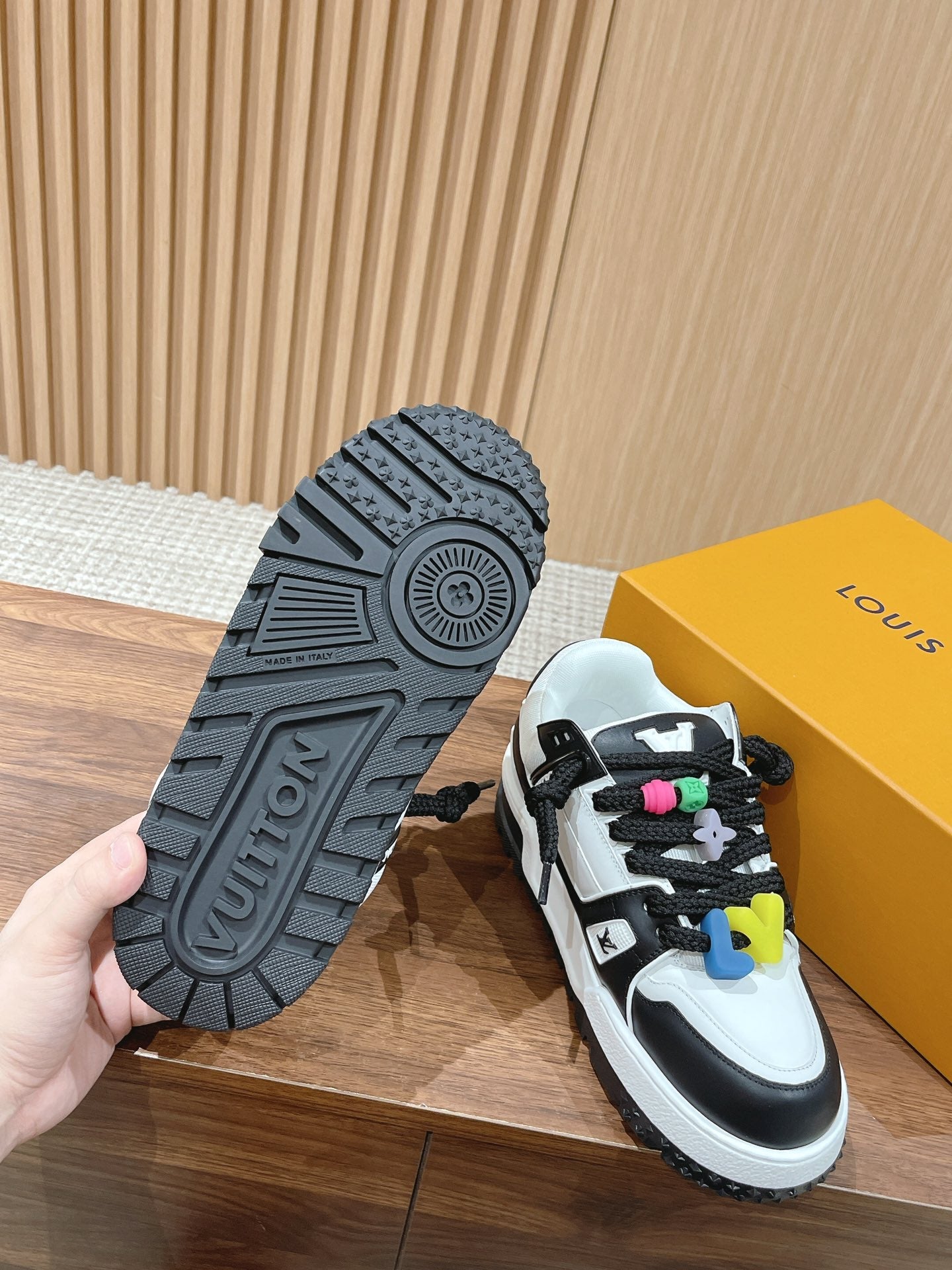 LV Trainer Maxi Sneaker White Mix Black Calfskin、mysite、Cacoeks