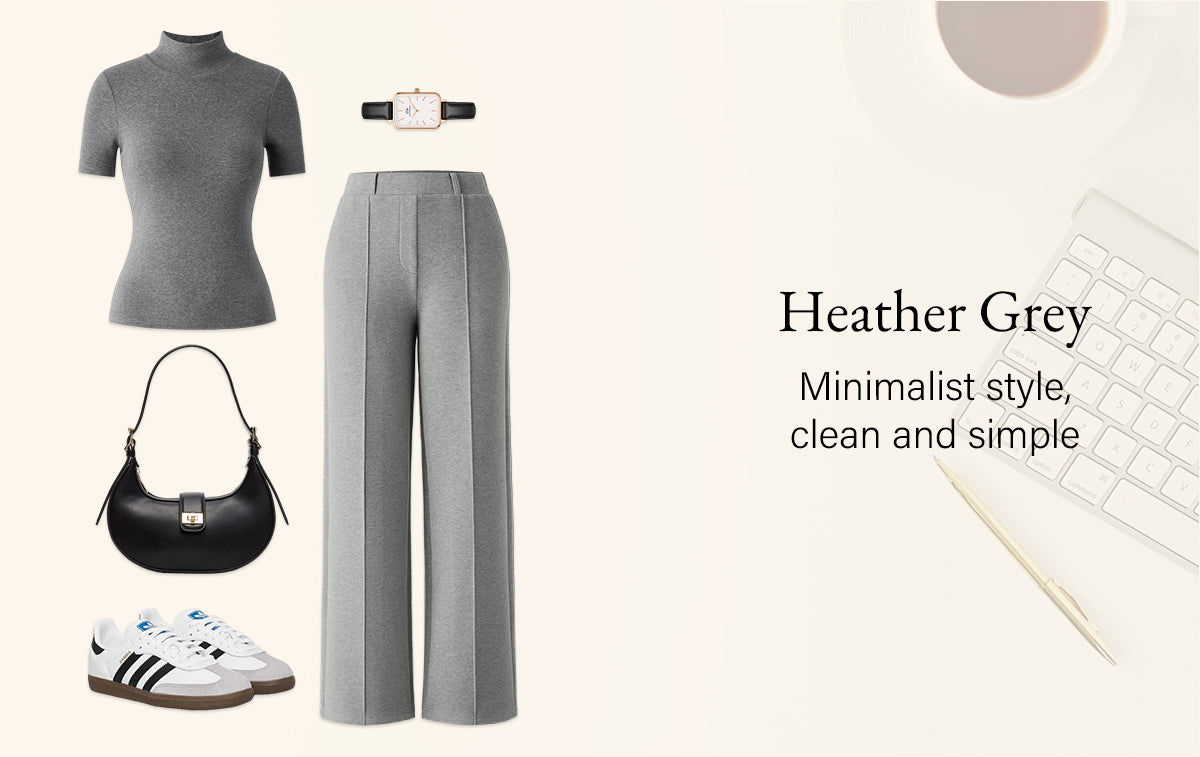 Heather grey color in a minimalist style, clean and simple