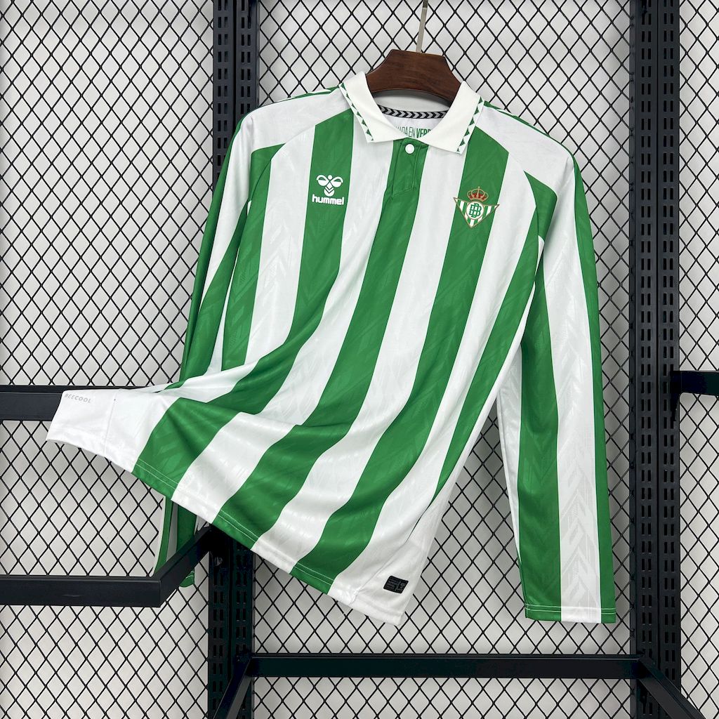 foot-Real Betis 24-25 Home Unsponsored Long Sleeves Jersey - Fans Version