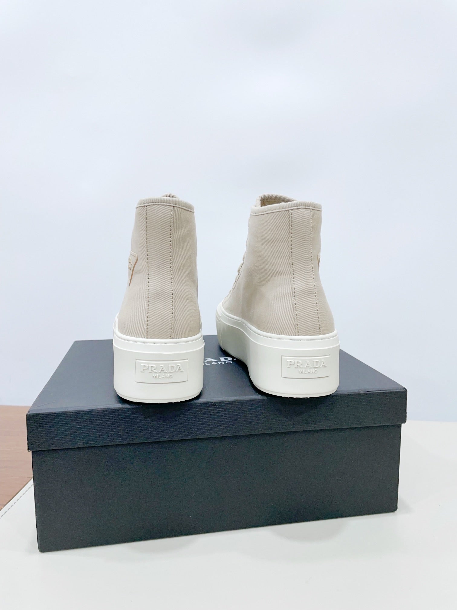 HIGH-TOP SEANKERS IN BEIGE CANVAS、mysite、Cacoeks