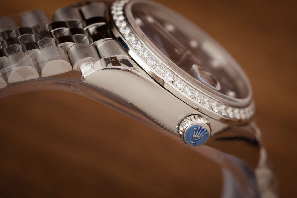 Đồng Hồ Rolex DateJust Nữ Đính Đá Mặt Xanh Blue Máy Thuỵ Sỹ 31mm (1)