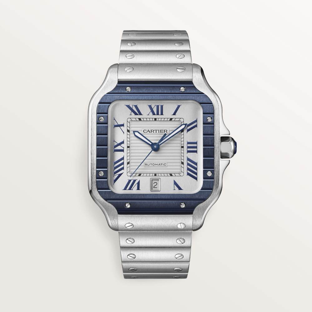 Super Clone 1:1 Cartier Santos Blue PVD Bezel WSSA0047 Replica-fasswatch