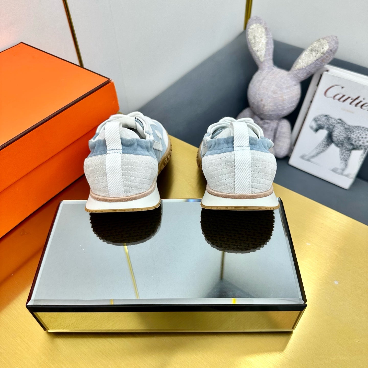 JET SNEAKER IN PALE GRAY MIX SAPPHIRE BLUE SUEDE、mysite、Cacoeks