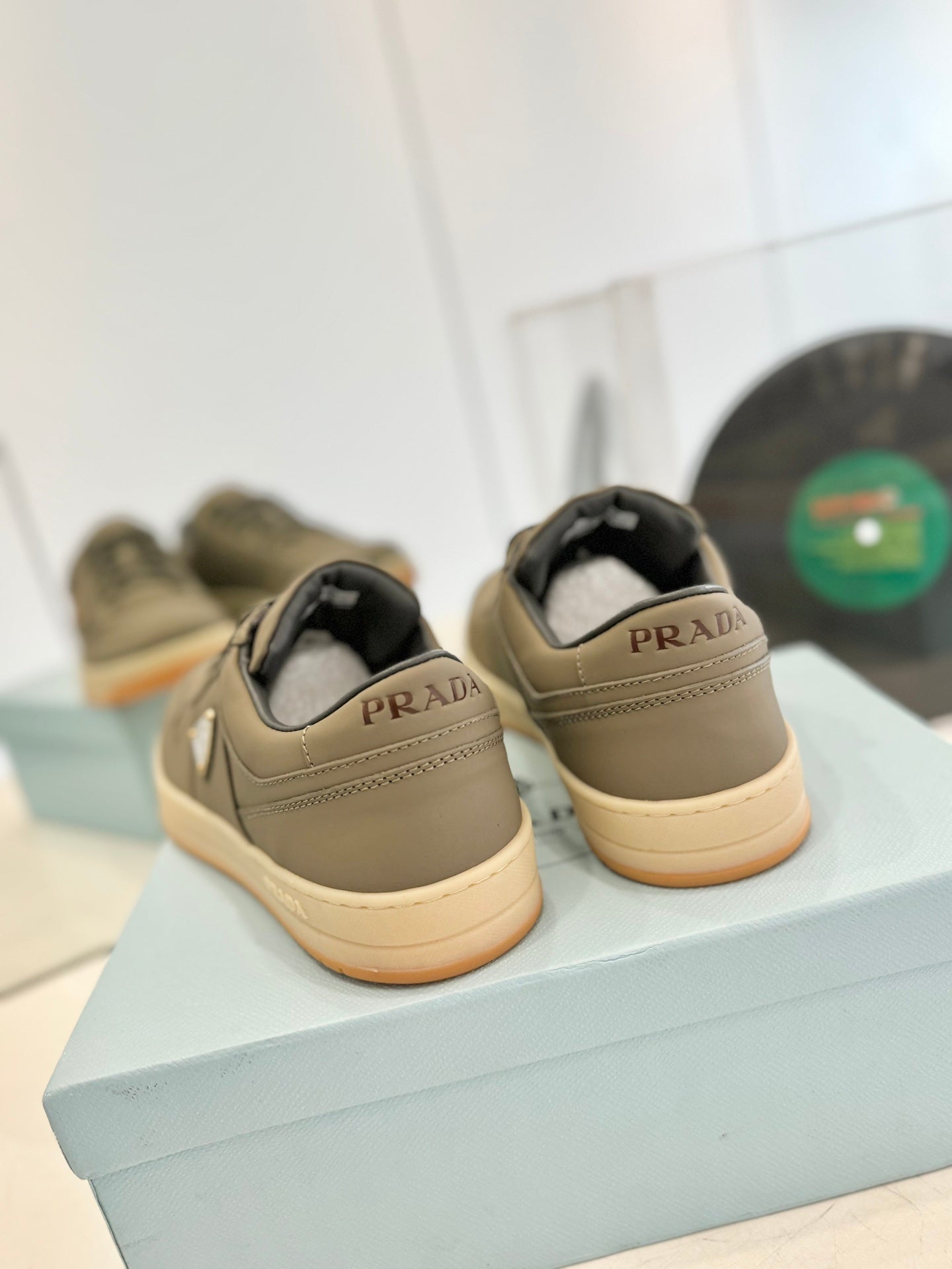 PRA DOWNTOWN PERFORATED SNEAKERS OLIVE CALFSKIN、mysite、Cacoeks