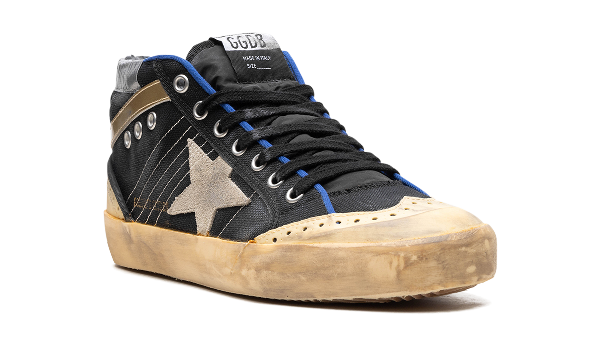 MID STAR CANVAS UPPER SUEDE STAR AND HEEL NYLON TONGUE RUBBER TOE AND SPUR "BLACK ICE VANILLA GOLD"、mysite、Cacoeks