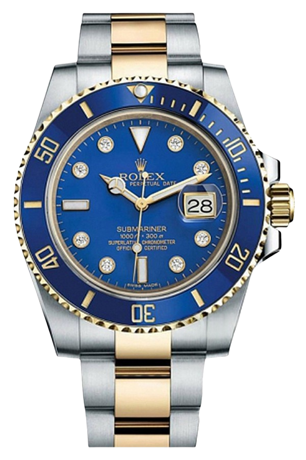 Rolex Submariner Blue Dial Super Clone Swiss Replica Watch “Two-Tone Bluesy” Ref 116613LB-0003 Gold & Steel Oyster Bracelet