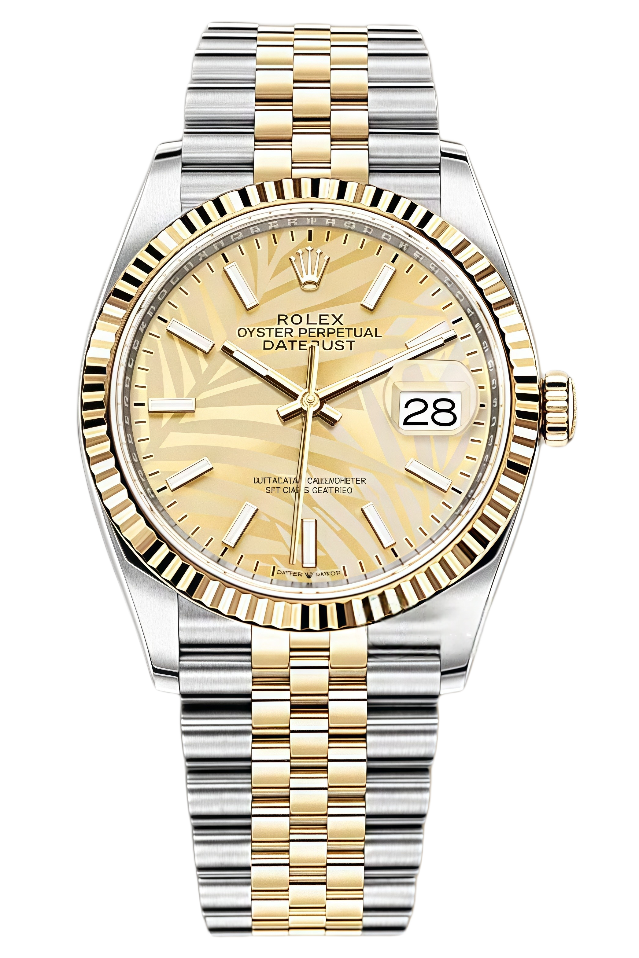 Rolex Datejust 36mm Super Clone Swiss ReplicaWatch Champagne Palm Dial Ref 126233 3235Swiss Movement