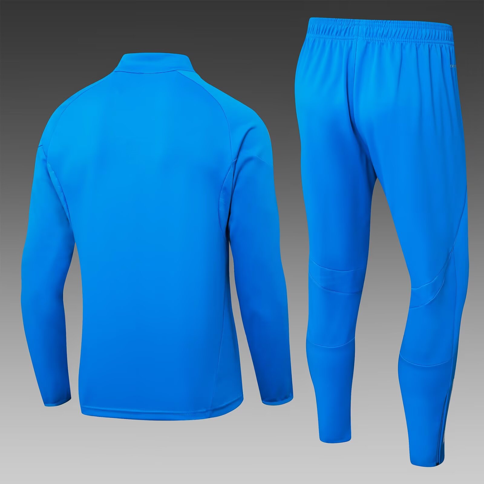 2025/2026 Real Madrid Half-Pull Training Suit Bright Blue Football Shirt Set:football jersey mysite: unitedjerseyfootball 邓江浪:football