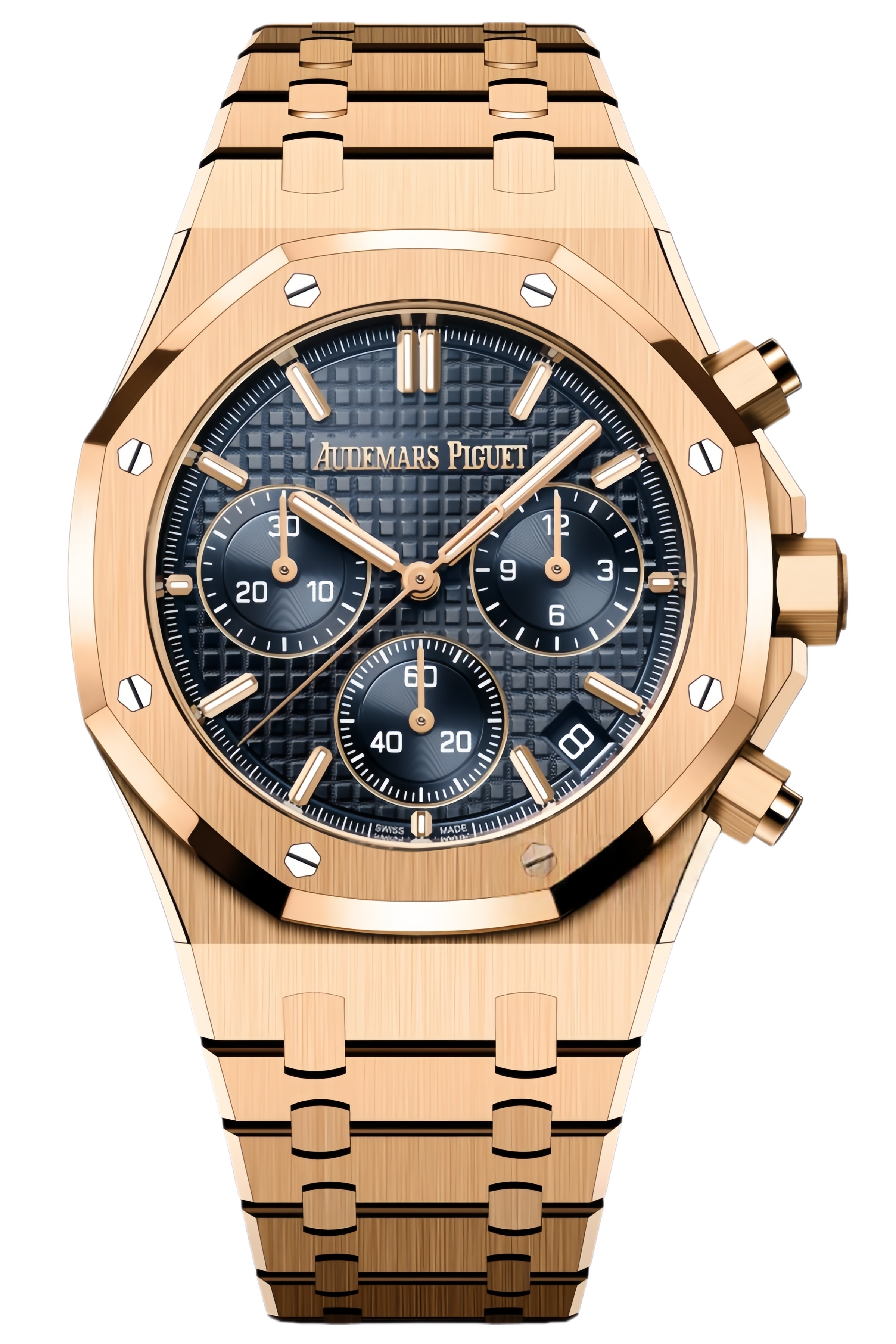 Audemars Piguet Royal Oak Chronograph Ref. 26240OR.OO.1320OR.05 Super Clone Watch – Rose Gold Silver Dial Swiss Replica