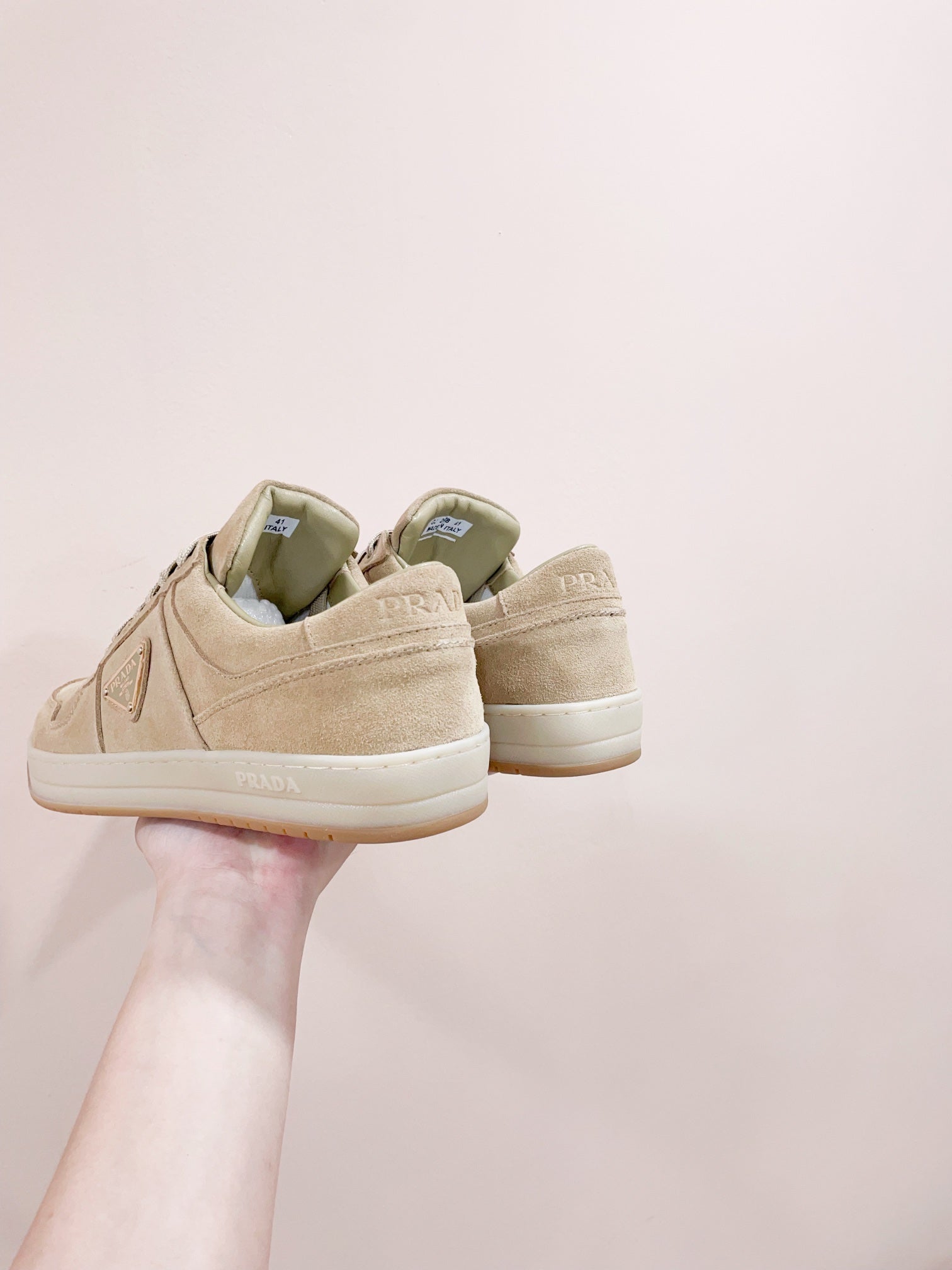 PRA DOWNTOWN PERFORATED SNEAKERS BEIGE SUEDE、mysite、Cacoeks