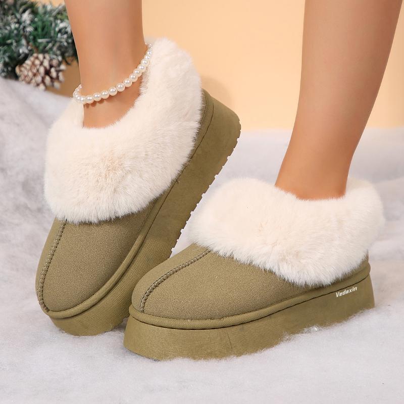 Women's Cozy Plush Snow Boots Comfortable Plush Lining Anti-Skid Thick Bottom For Both Outdoor Indoor