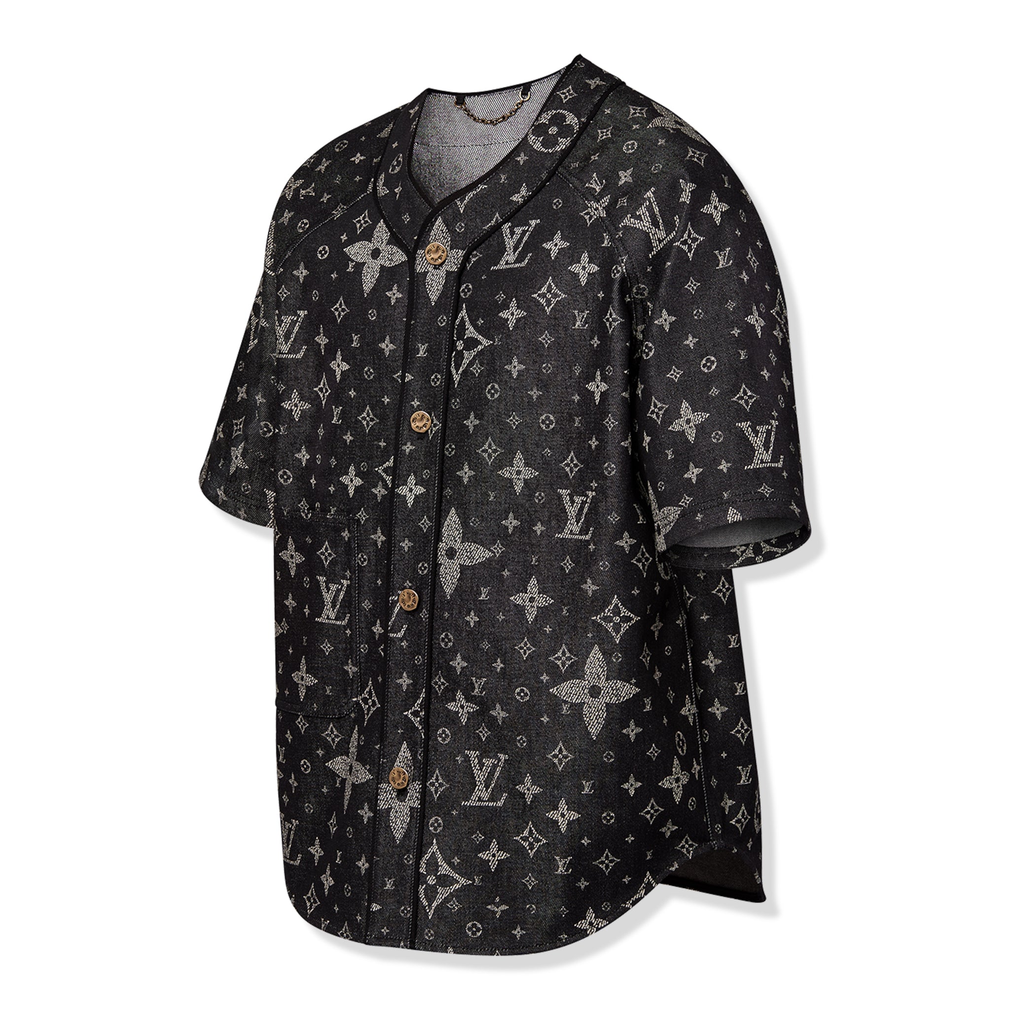 Louis Vuitton Monogram Denim Black Baseball Shirt、mysite、Cacoeks