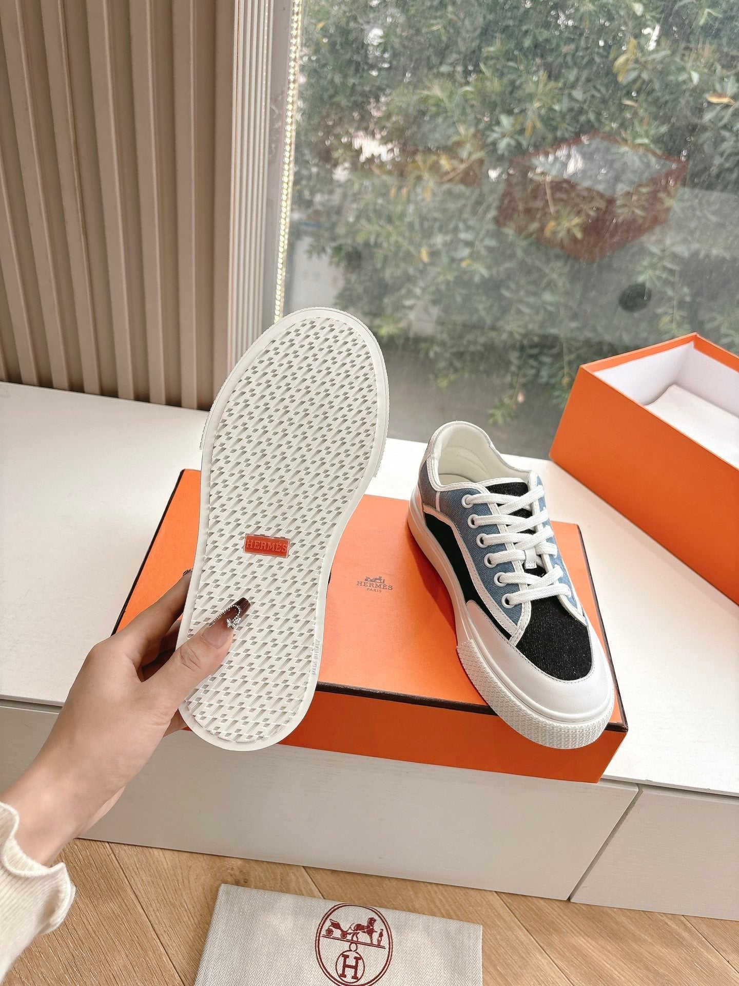 GET SNEAKER IN BLACK MIX LIGHT BLUE CANVAS AND CALFSKIN、mysite、Cacoeks