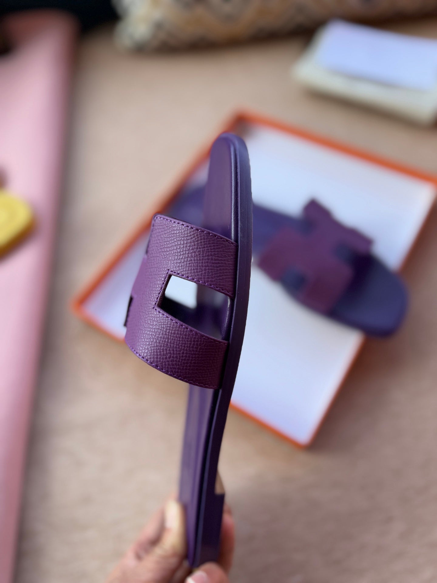 0RAN SANDALS IN ROYAL PURPLE CALFSKIN、mysite、Cacoeks