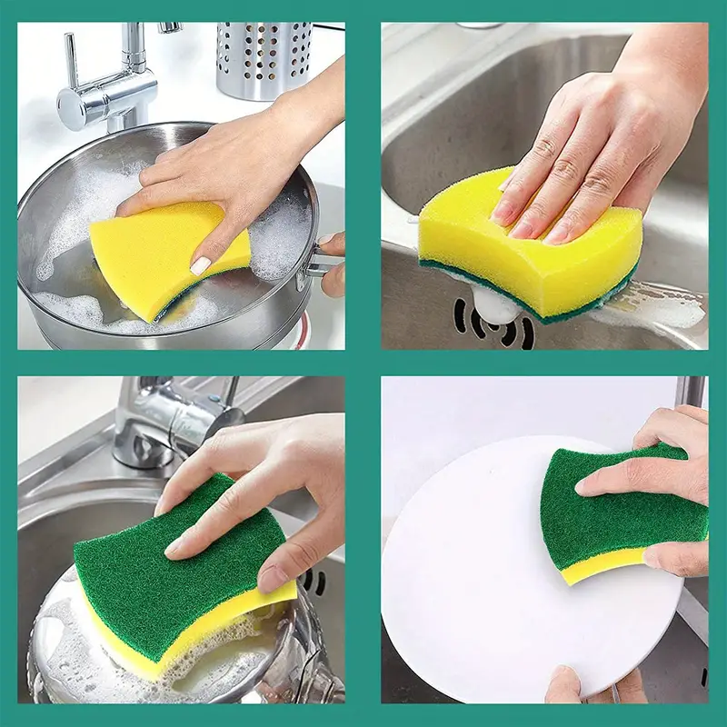12 pcs eco friendly kitchen cleaning sponge scouring pad and anti scratch scrubbing sponge perfect for dishware and countertops details 4