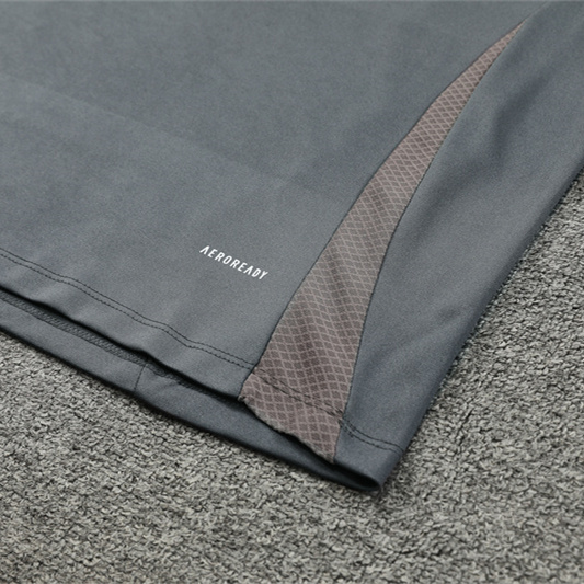 JerseysGala.com | Real Madrid 24-25 Long Sleeve Training Set - Deep Grey -Customize Name, Number and Patch | Worldwide Shipping