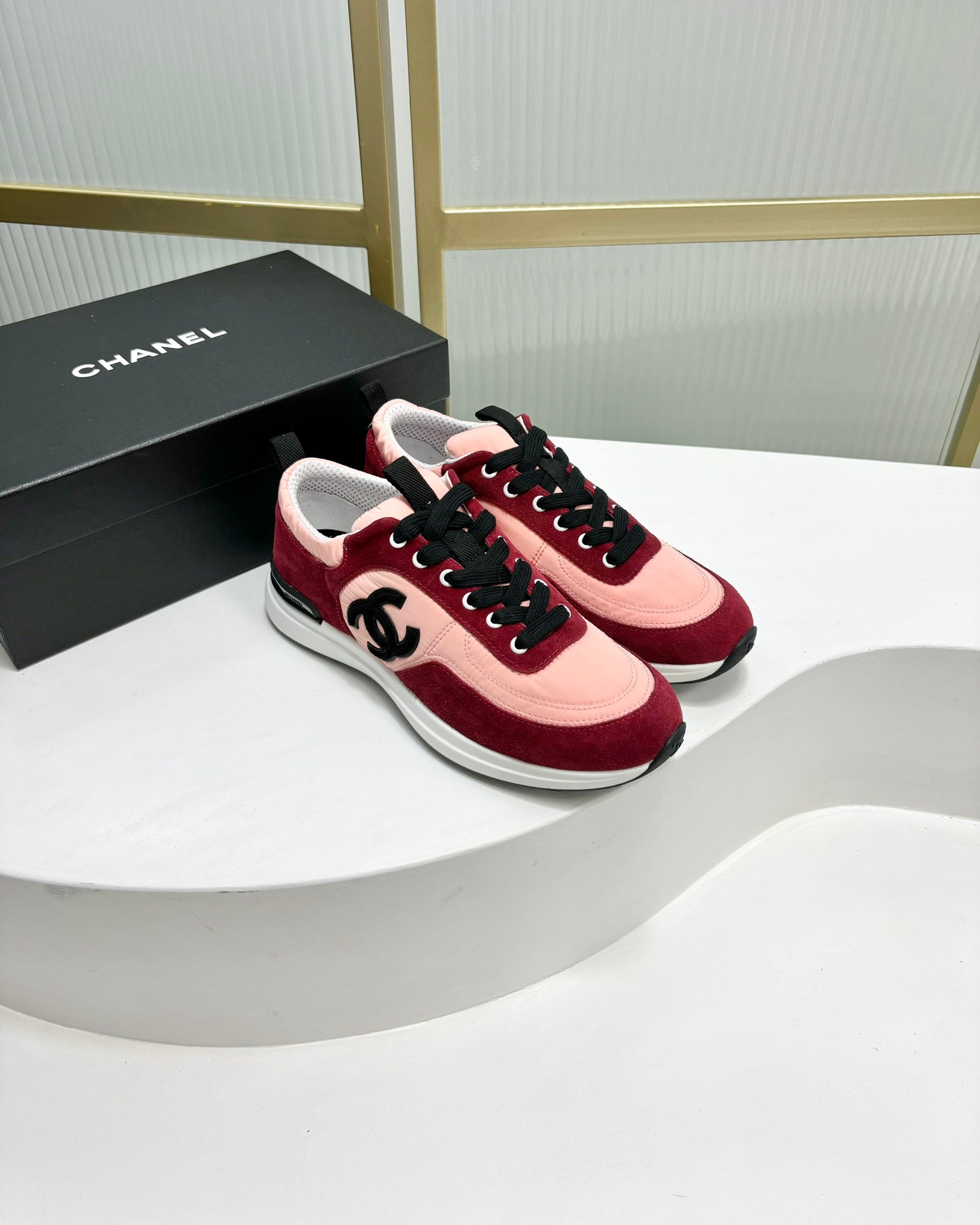 SNEAKER IN LIGHT PINK MIX CHERRY RED SUEDE、mysite、Cacoeks