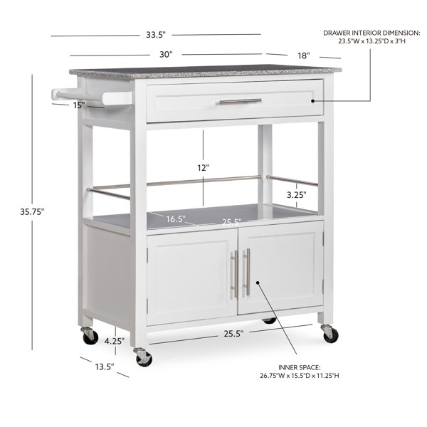 Ager Granite Kitchen Cart