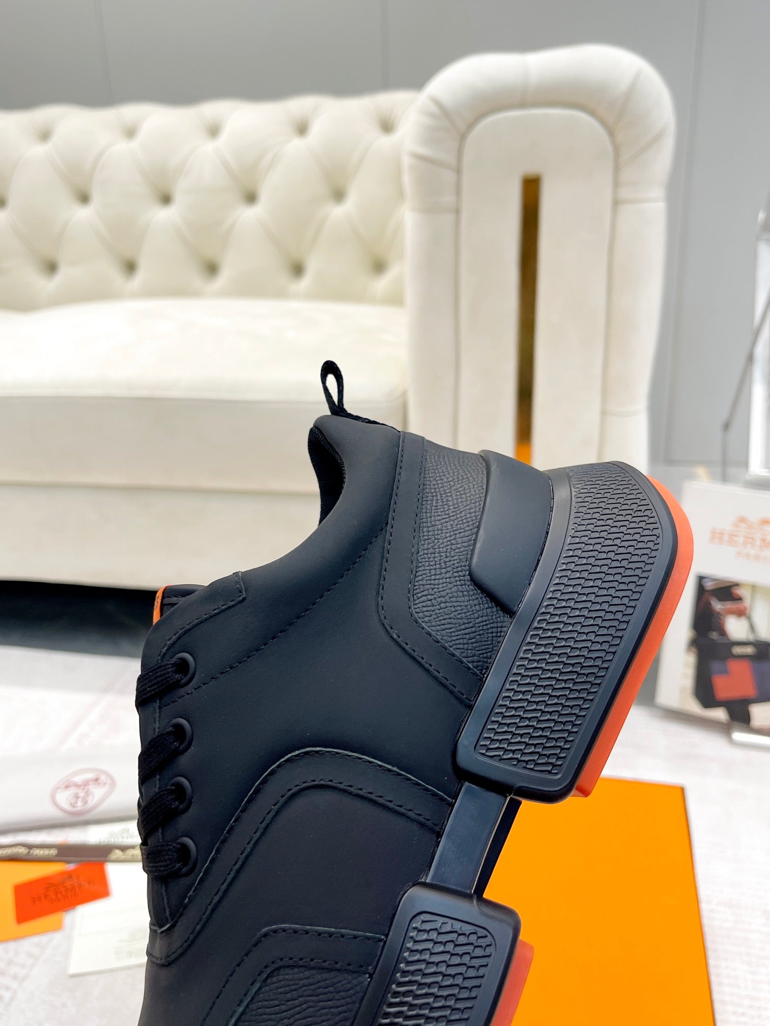 GIGA SNEAKER IN FULL BLACK STITCHED MESH AND CALFSKIN、mysite、Cacoeks