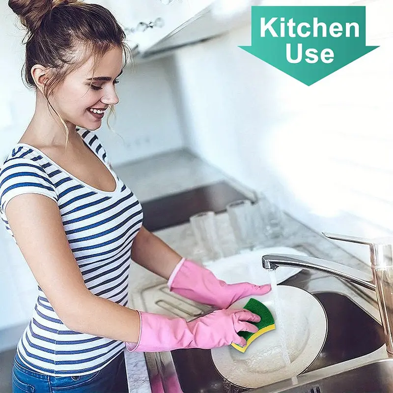 12 pcs eco friendly kitchen cleaning sponge scouring pad and anti scratch scrubbing sponge perfect for dishware and countertops details 5