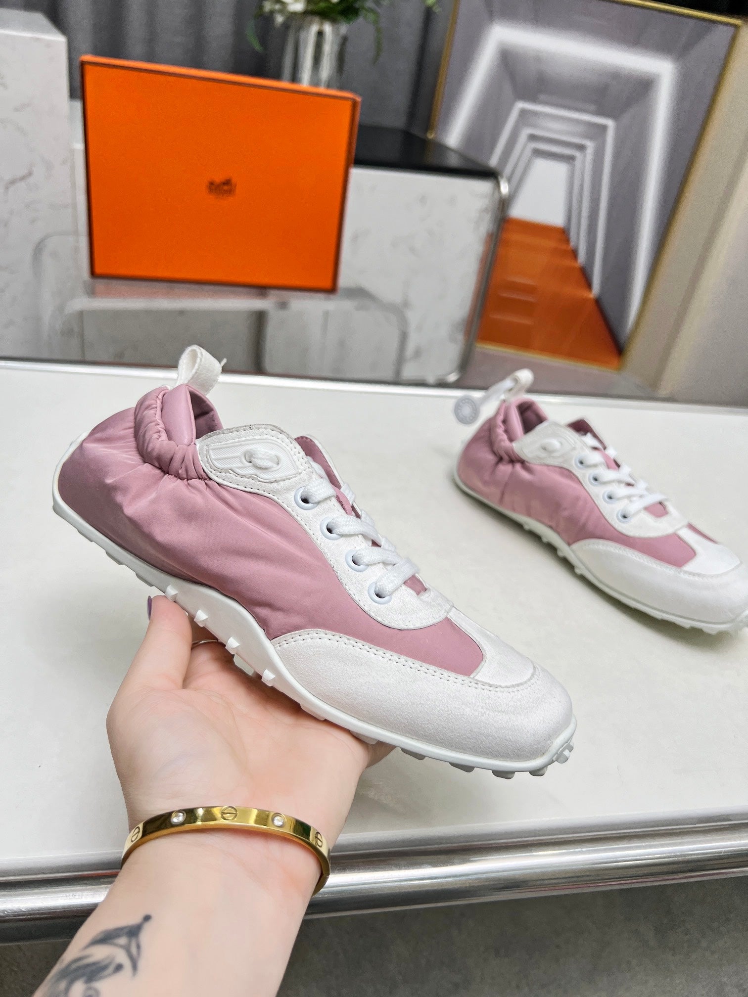 SKATEBOARD SHOES LIGHT PINK MIX WHITE SUEDE、mysite、Cacoeks