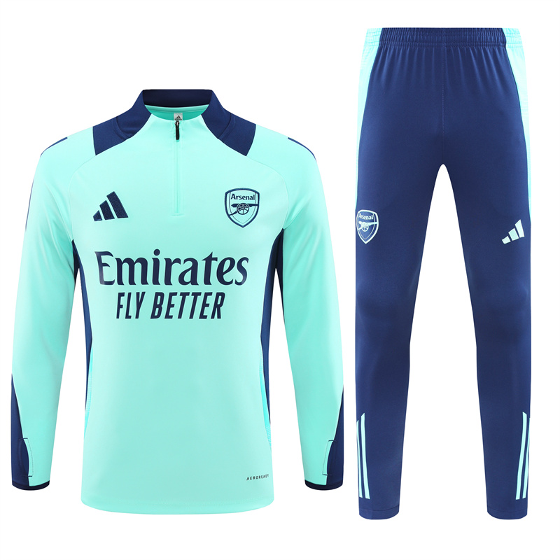 JerseysGala.com | Arsenal 24-25 Long Sleeve Training Set - Lake Blue -Customize Name, Number and Patch | Worldwide Shipping