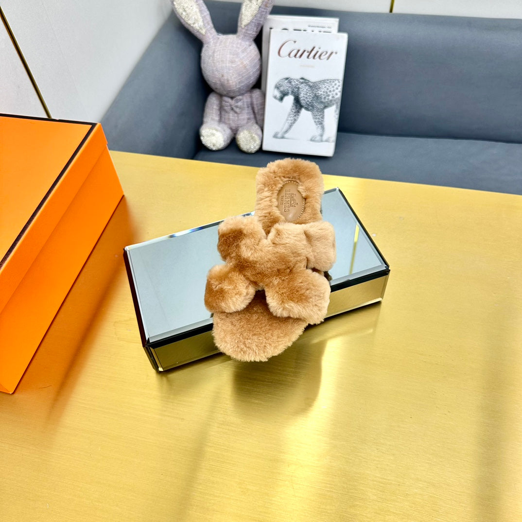 0RAN SHEARLING SANDALS PERU BROWN、mysite、Cacoeks