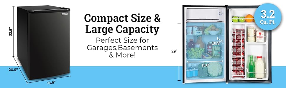 Compact size & Large capacity - perfect size for garages, basements, & more!