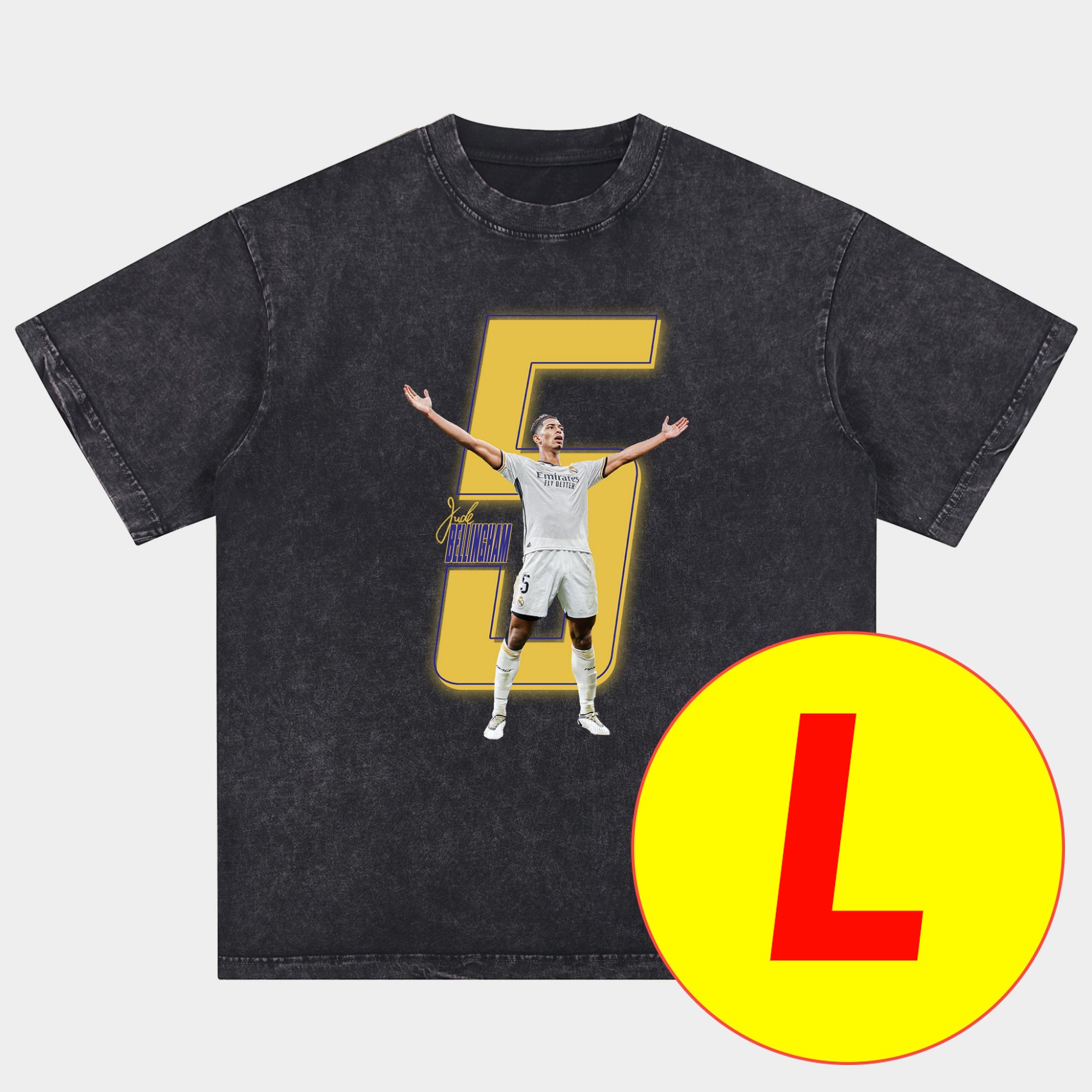 UltraTrikot-Bellingham Real Madrid England Oversized Washed T-Shirt