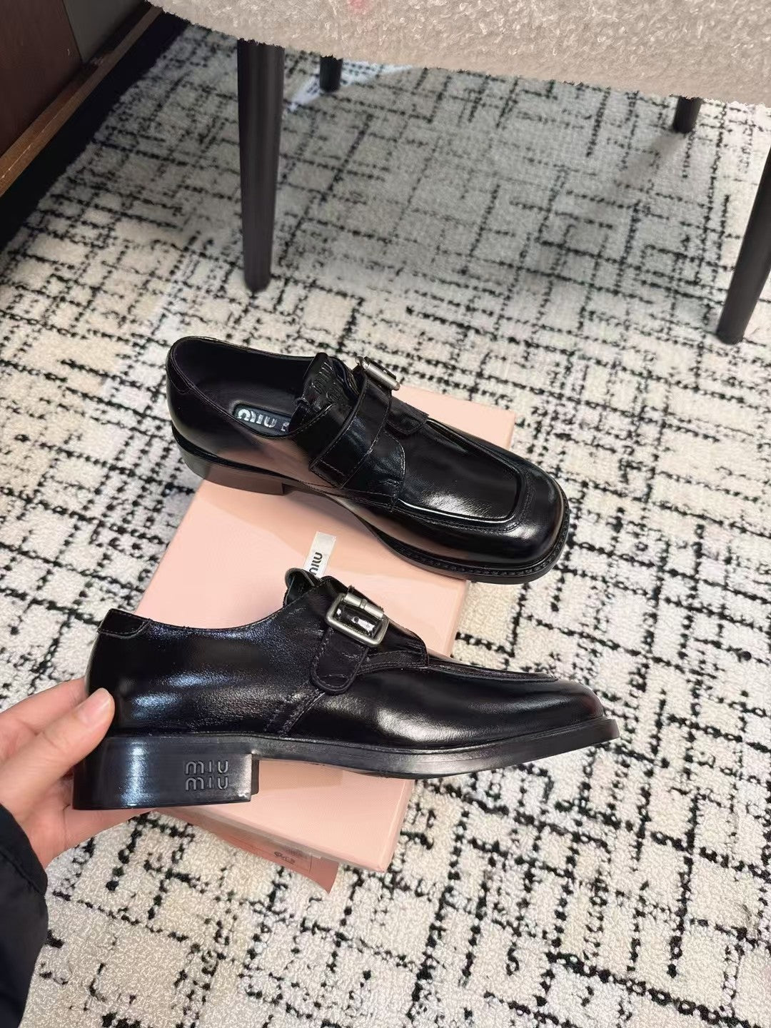 SQUARE TOE OXFORD IN BLACK SHINY CALFSKIN、mysite、Cacoeks