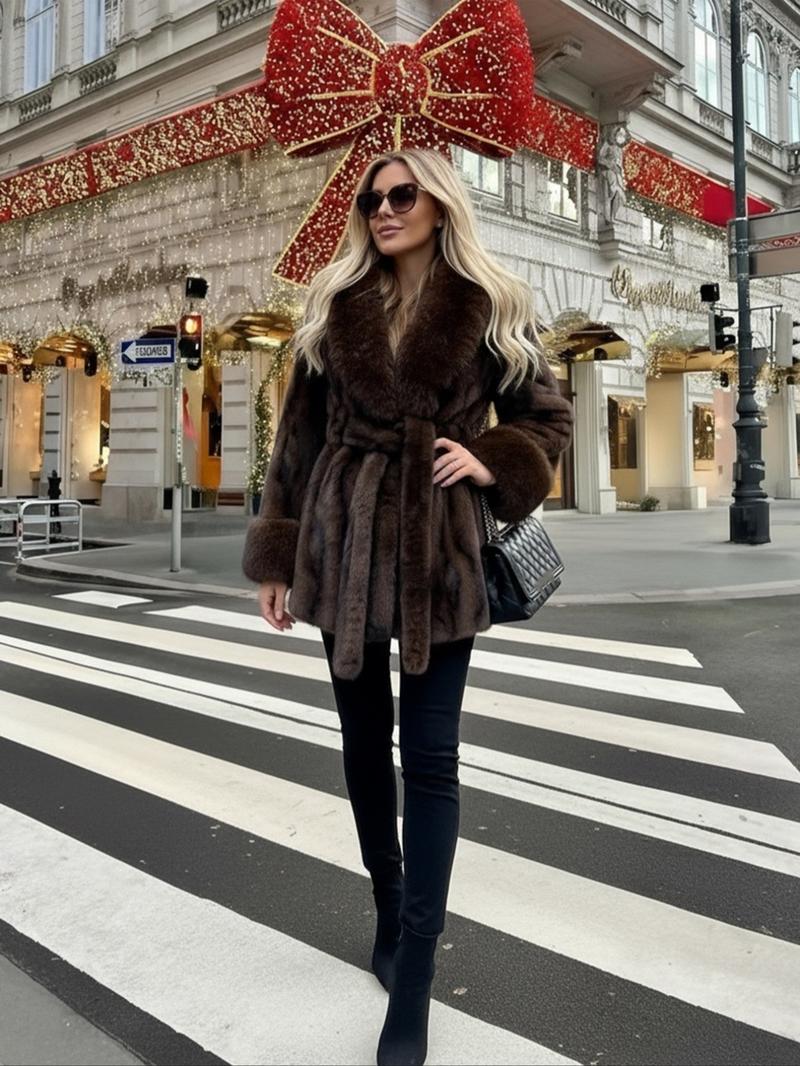 Women's Faux Fur Coat, Winter Fashion Long Sleeve Jacket, Casual Warm Outerwear, Stylish Daily Wear, Perfect for Cold Weather