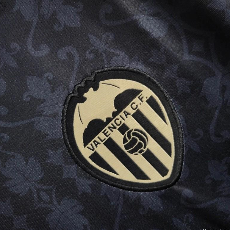Higojerseys-Valencia 24-25 Black Away Jersey - Fans Version