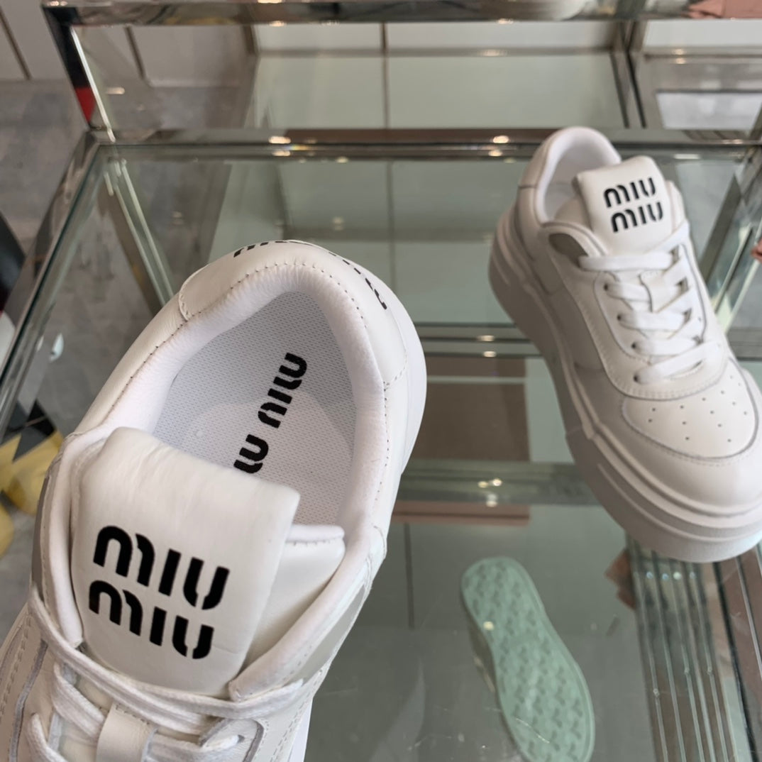 Sneakers Thick-soled White Cowhide、mysite、Cacoeks