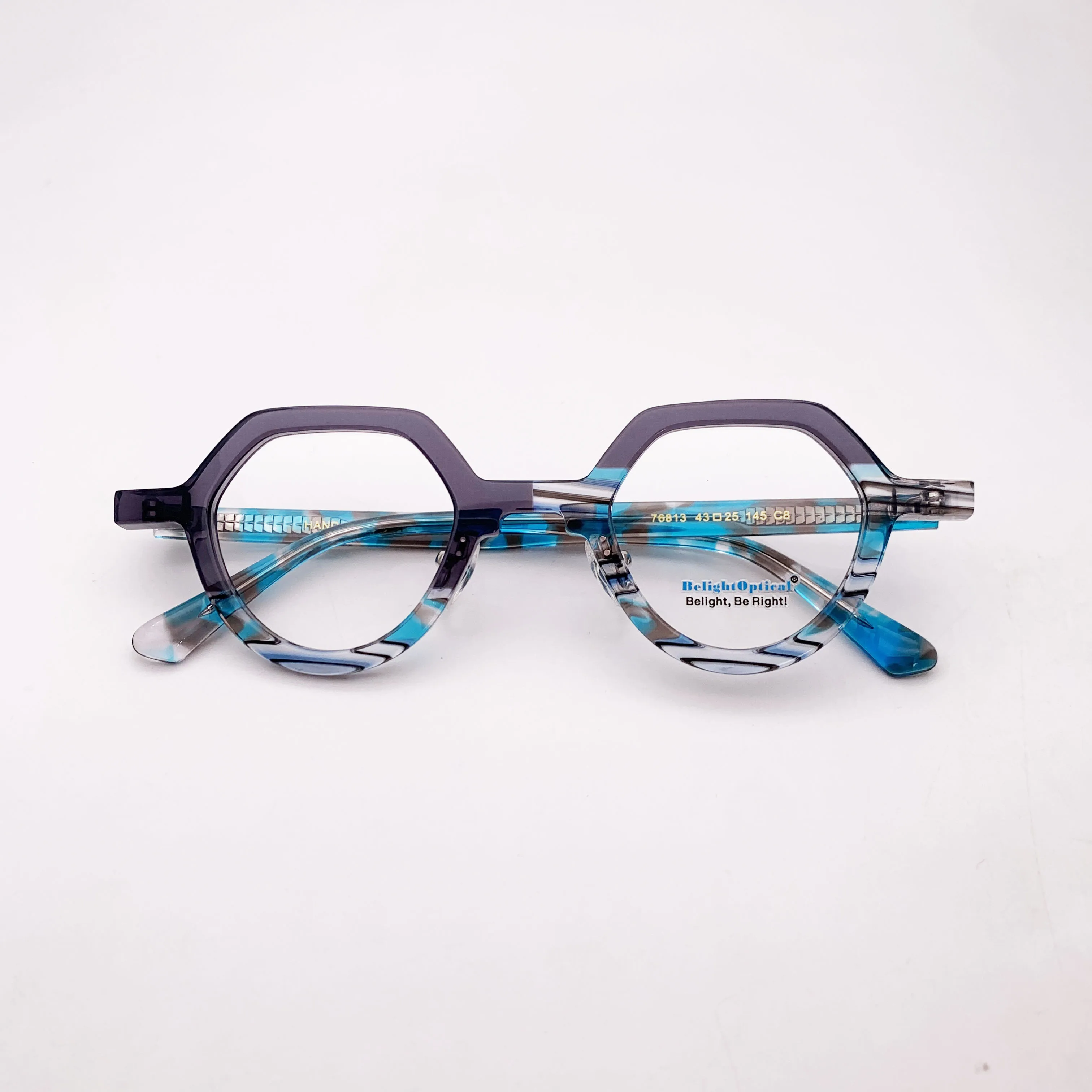 Fancy Colorful Vintage Combine Color Pear Peach Shape Optical Glasses Spectacle Frame Prescritpion Lens Women Style 76813