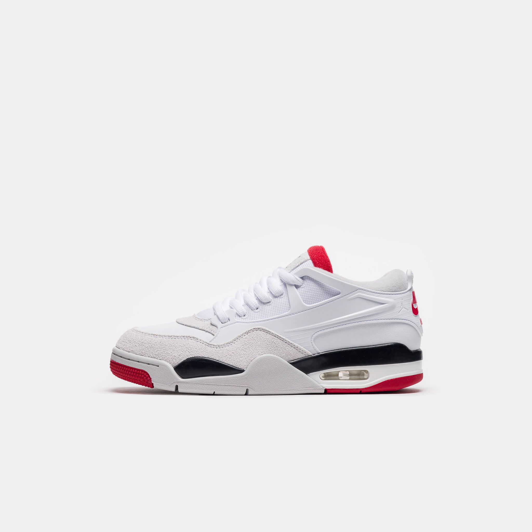 Air Jordan 4 RM Sneaker in White/Varsity Red/Black/Neutral Grey
