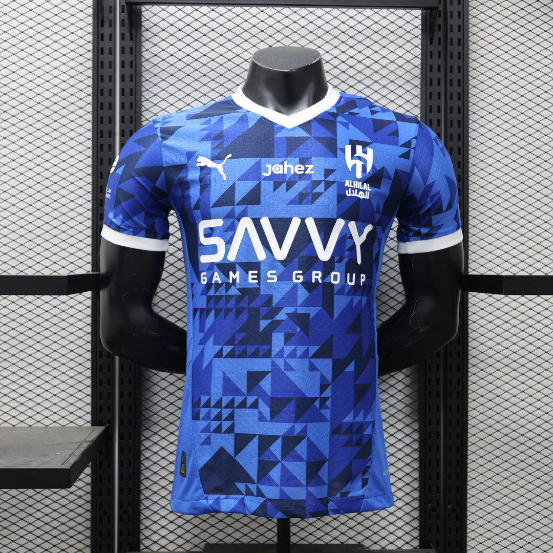 JerseysGala.com | Al Hilal Riyadh Crescent 24-25 Home Stadium Jersey With Chest Advertisement - Player Version -Customize Name, Number and Patch | Worldwide Shipping
