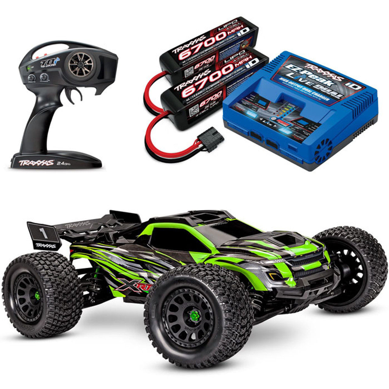 Traxxas XRT 8S 4WD Brushless RTR Monster Truck Combo w/4S 6700mAh & Dual  Charger