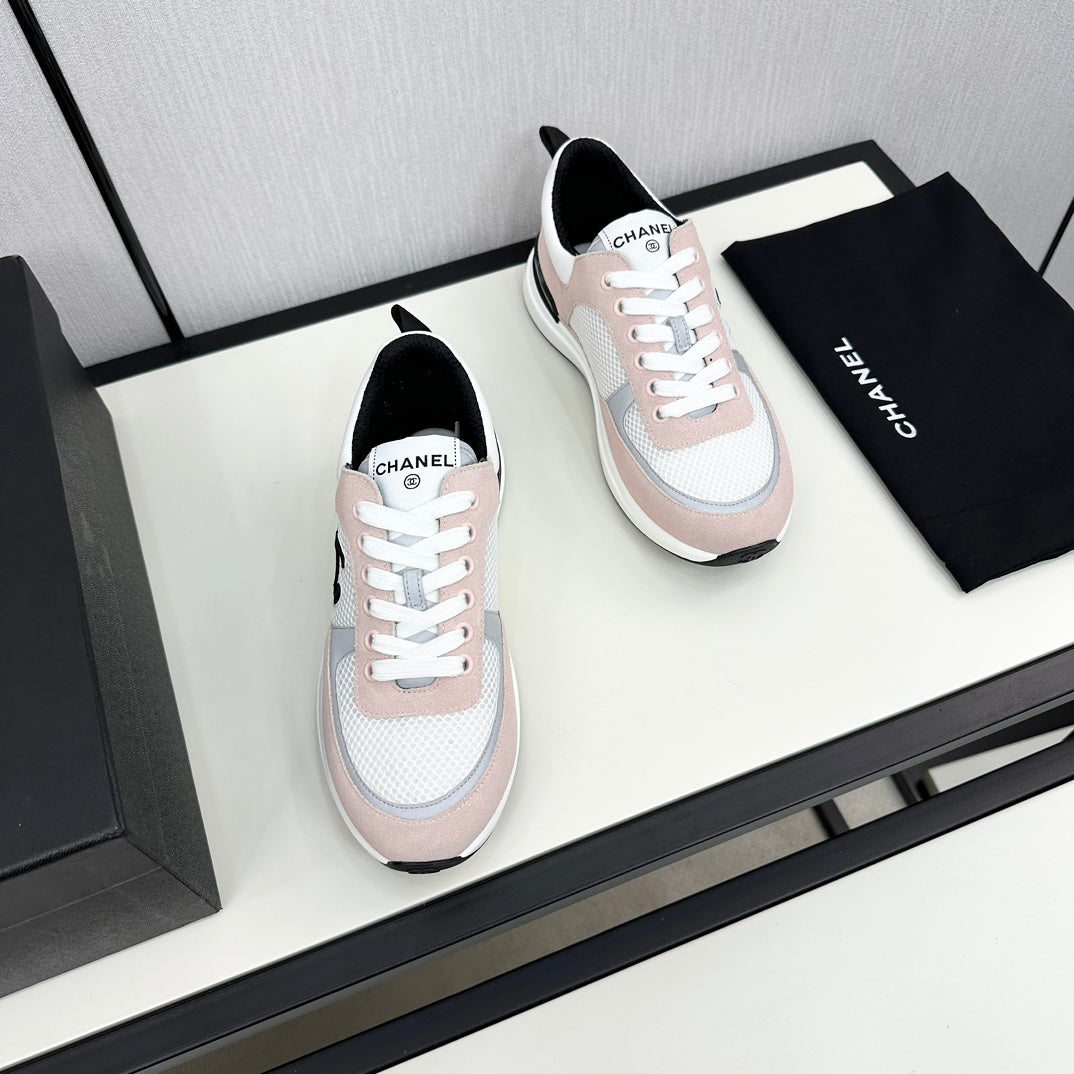 SNEAKER IN LIGHT PINK SUEDE AND WHITE BREATHABLE MESH、mysite、Cacoeks