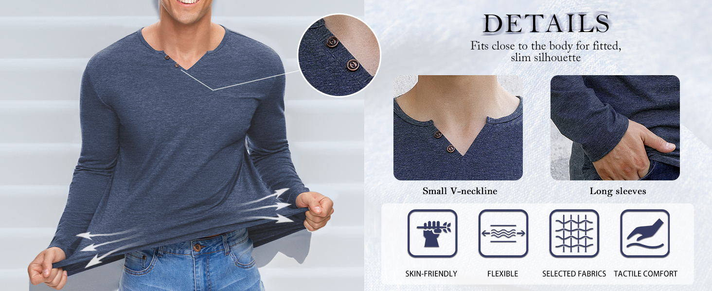 long sleeve tee shirts slim fit for men