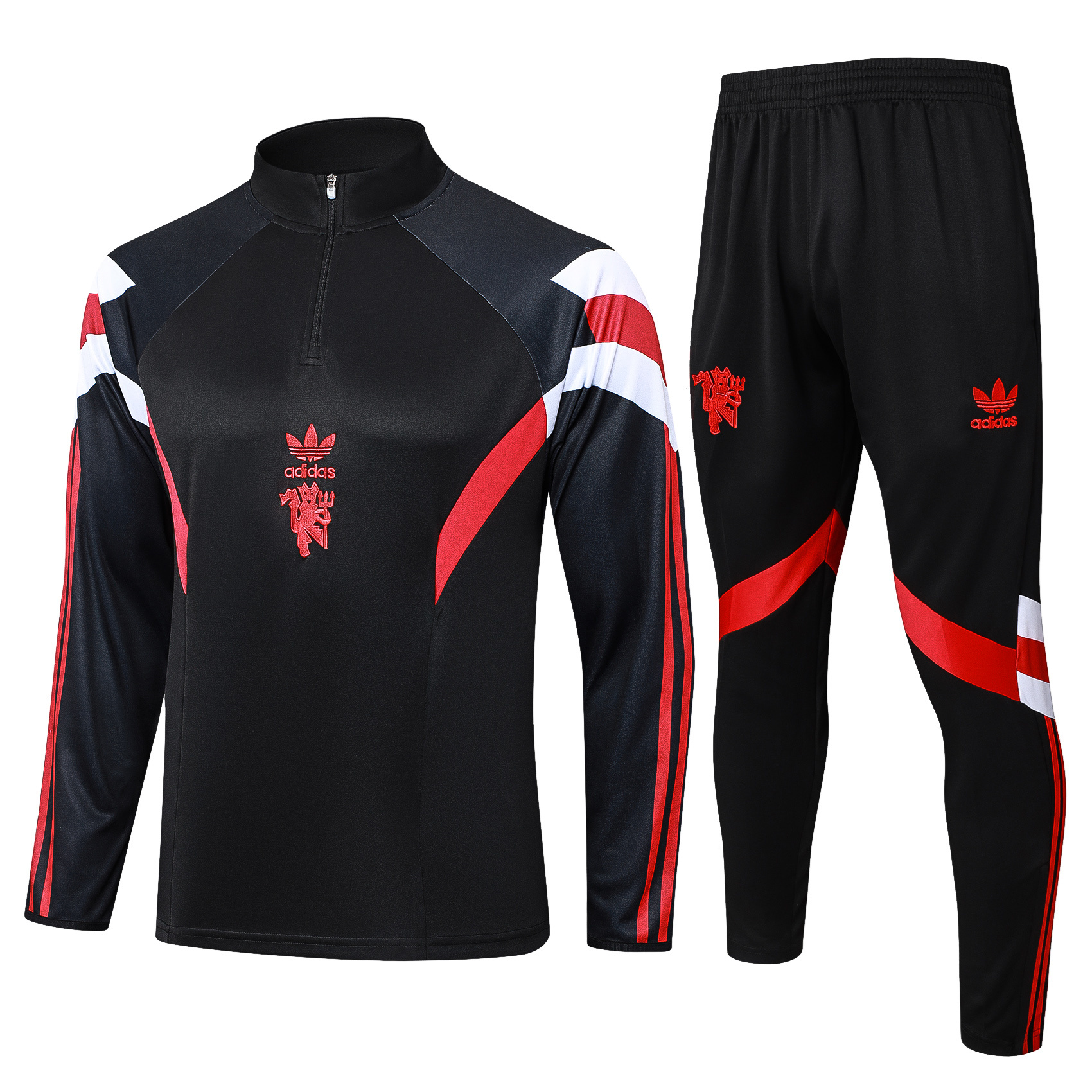 ManixJersey.com | Manchester United 24-25 Originals LFSTLR Long Sleeve Training Set - Black -Customize Name, Number and Patch | Worldwide Shipping